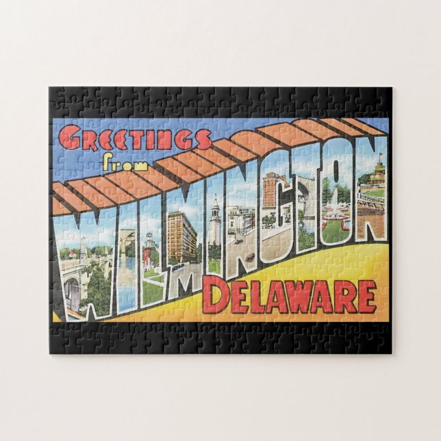 Greetings from Wilmington Delaware_Vintage Travel Jigsaw Puzzle (Horizontal)