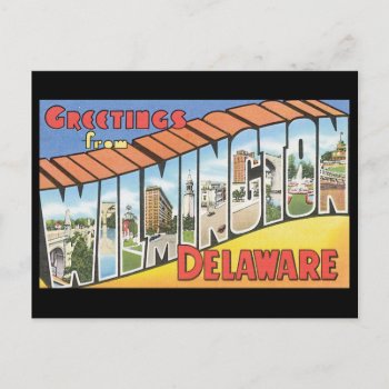 Greetings From Wilmington Delaware_vintage Travel Postcard by travelpostervintage at Zazzle