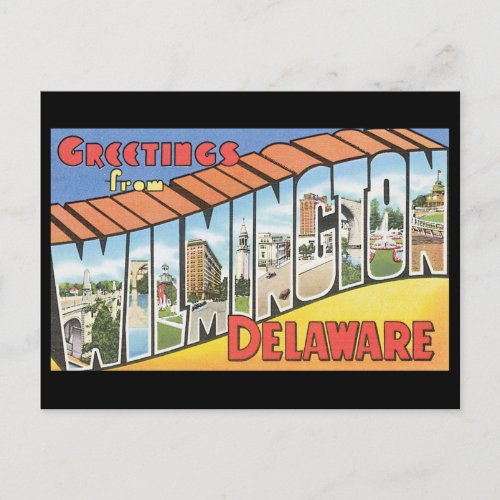 Greetings from Wilmington Delaware_Vintage Travel Postcard