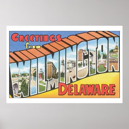 Greetings From Wilmington Delaware_vintage Travel Poster