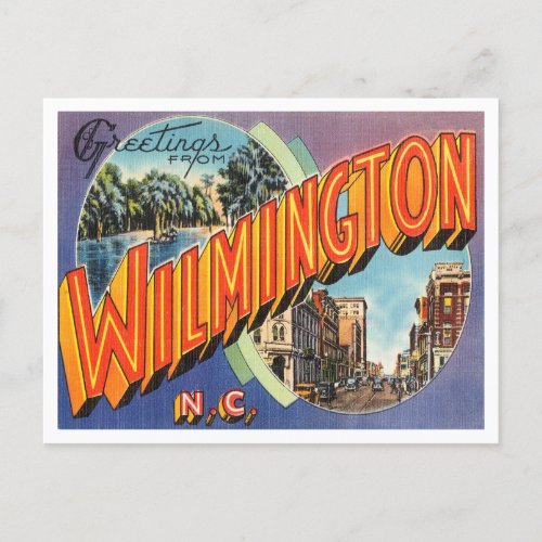 Greetings from Wilmington North Carolina Travel Postcard