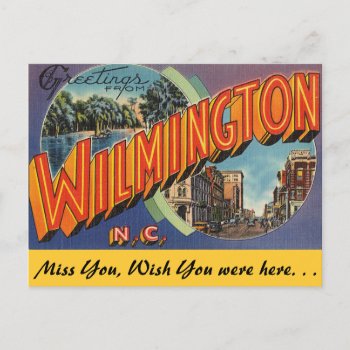Greetings From Wilmington Postcard by LUVLINENS at Zazzle
