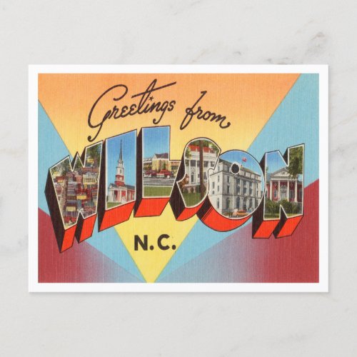 Greetings from Wilson North Carolina Travel Postcard
