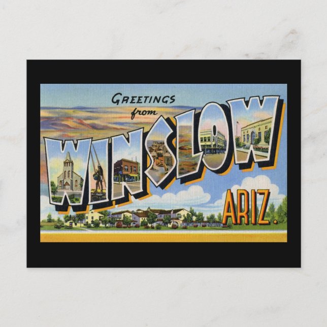 Greetings from Winslow Arizona Postcard (Front)