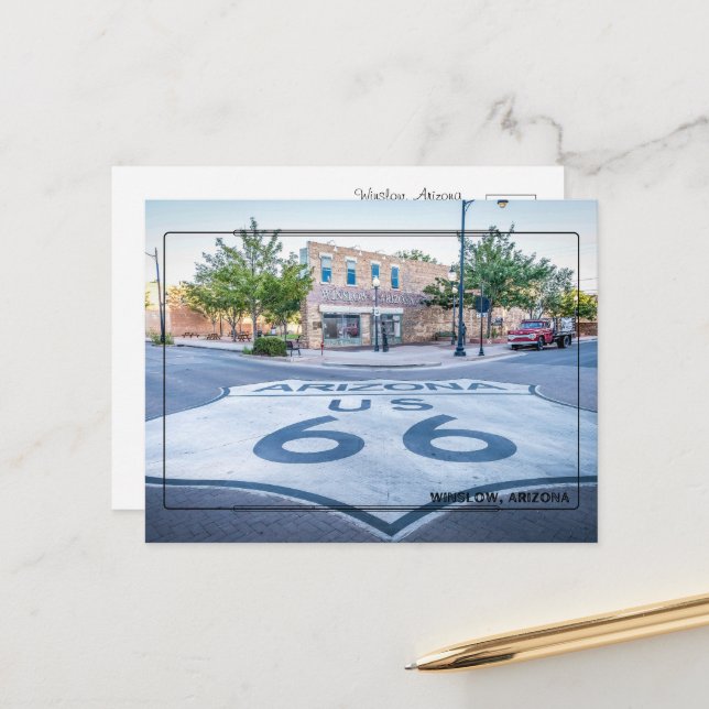 Greetings from Winslow, Arizona Postcard (Front/Back In Situ)