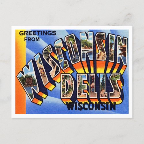 Greetings from Wisconsin Dells Wisconsin Travel Postcard