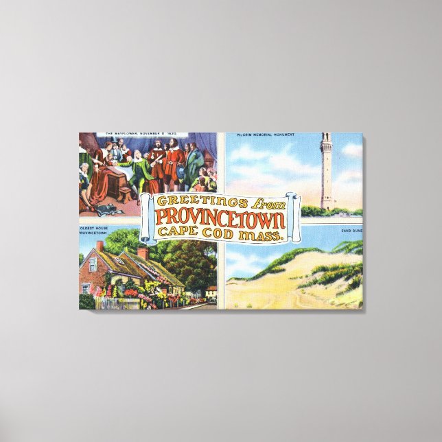 Greetings From with Scenic Scenes Canvas Print (Front)