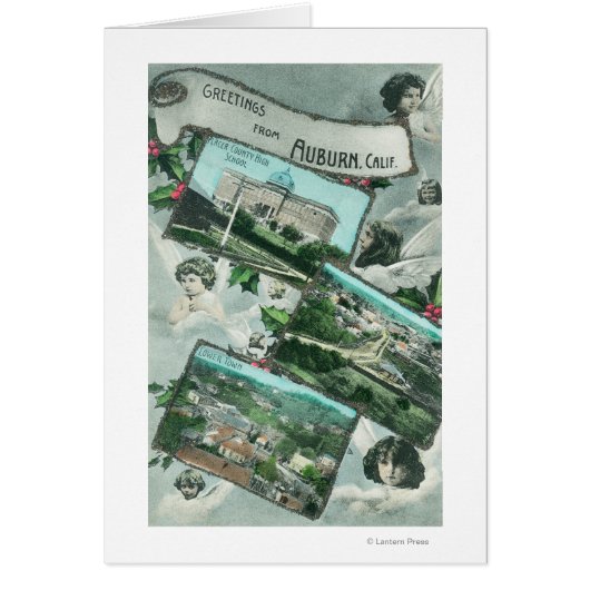 Greetings From with Scenic ViewsAuburn, CA Cards (Front)