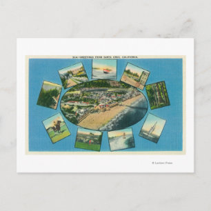 Greetings From with Scenic ViewsSanta Cruz, CA Postcard