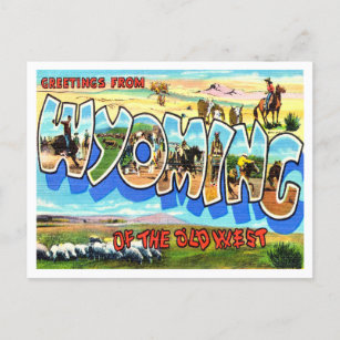 Greetings from Wyoming of the Old West Travel Postcard