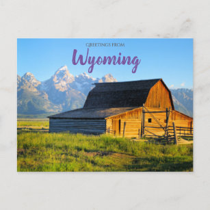 Greetings from Wyoming Post Card Tetons