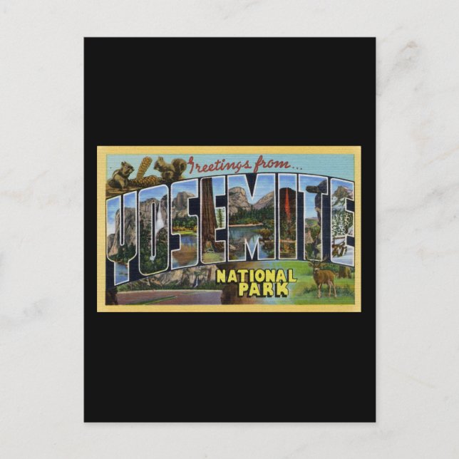Greetings From Yosemite National Park Postcard (Front)