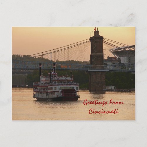 Greetings FromCincinnati Postcard