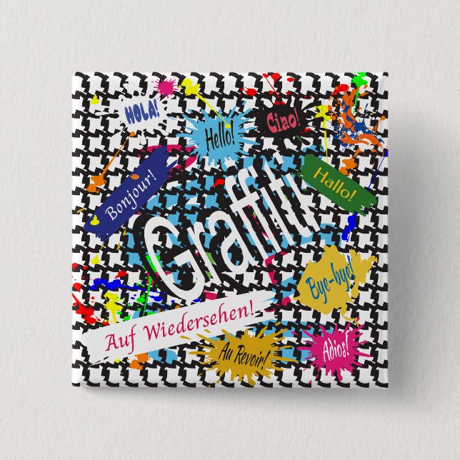 Greetings Graffiti  Button (Front)
