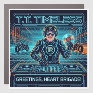 Greetings, Heart Brigade Car Magnet
