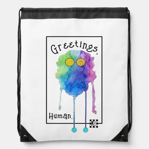 Greetings Human ET drawstring backpack