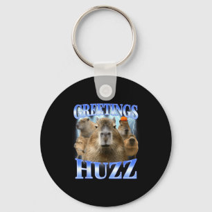 Greetings huzz capybara for gen z gen alpha men keychain