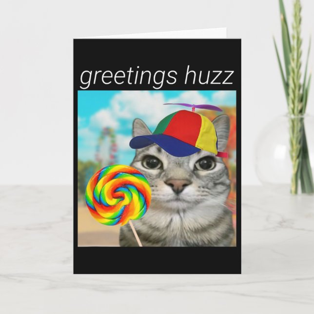 Greetings Huzz Funny Gen Z Gen Alpha Slang Meme  Card (Front)