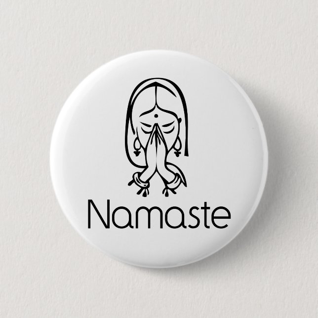 Greetings - Namaste Button (Front)