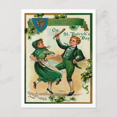 Greetings on St Patricks Postcard