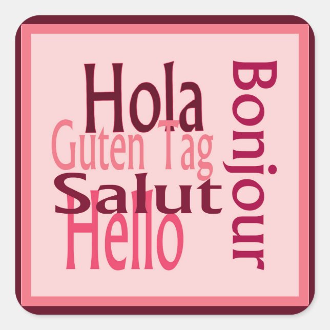 Greetings pink sticker (Front)