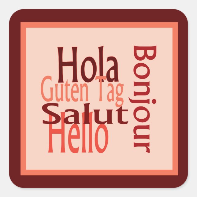Greetings reddish sticker (Front)