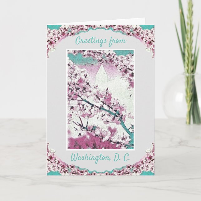 Greetings - Washington D.C. - Cherry Blossoms No 1 Card (Front)