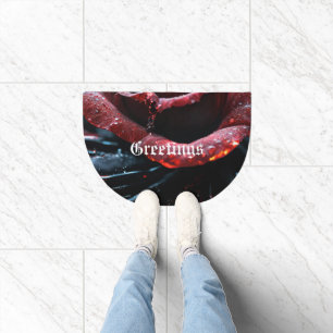 #Greeting'sRedRoseDoorMat Doormat