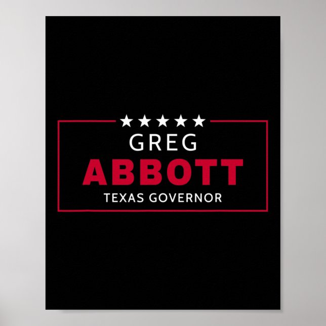 Greg Abbott Election Texas Governor Republican Blu Poster (Front)