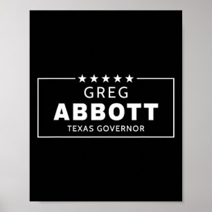 Greg Abbott Election Texas Governor Republican Red Poster