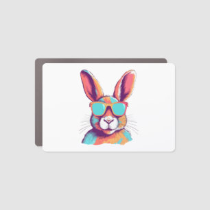 Greg the rabbit with glasses car magnet