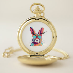 Greg the rabbit with glasses pocket watch