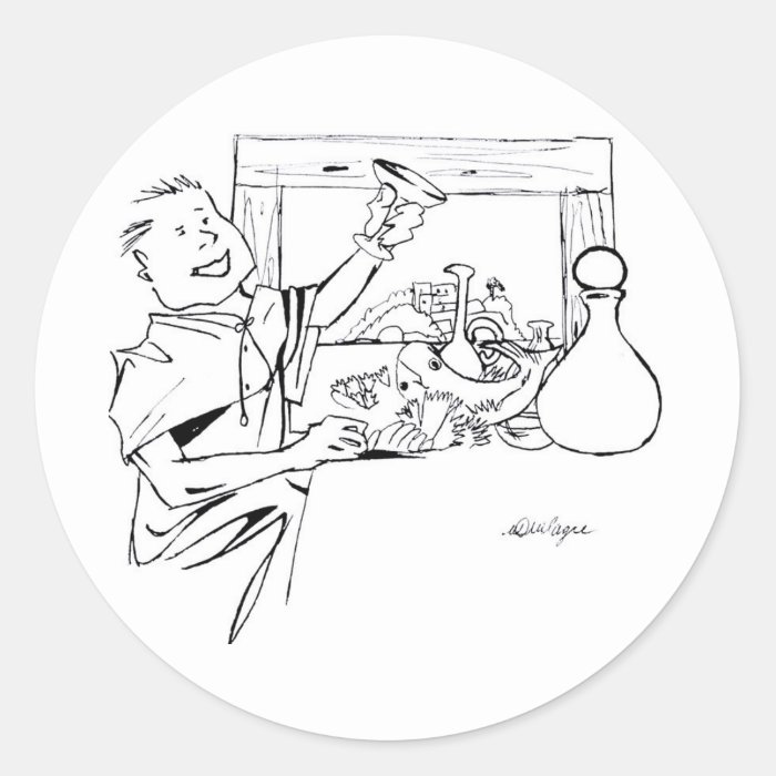 grego na mesa desenho comida mesa farta antiga round sticker