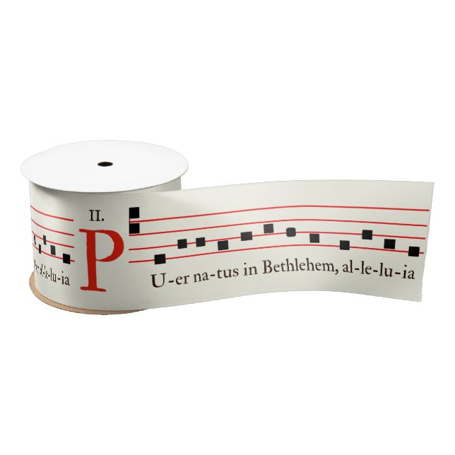 Gregorian Chant Latin Mass Christmas Medieval Hymn Satin Ribbon (Spool)