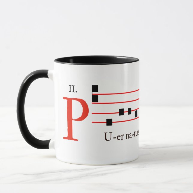Gregorian Chant Latin Mass Christmas Medieval Mug (Left)