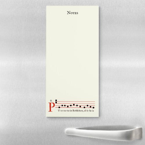 Gregorian Chant Latin Mass Trad Catholic Ivory  Magnetic Notepad