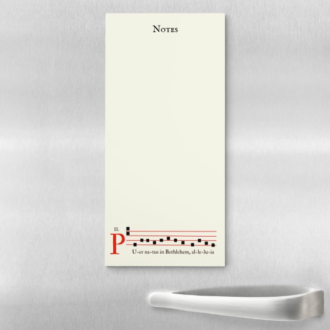 Gregorian Chant Latin Mass Trad Catholic Ivory  Magnetic Notepad (In Situ)
