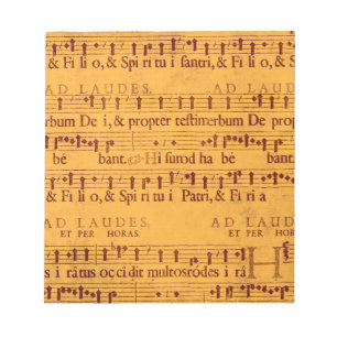 Gregorian chant music score notepad