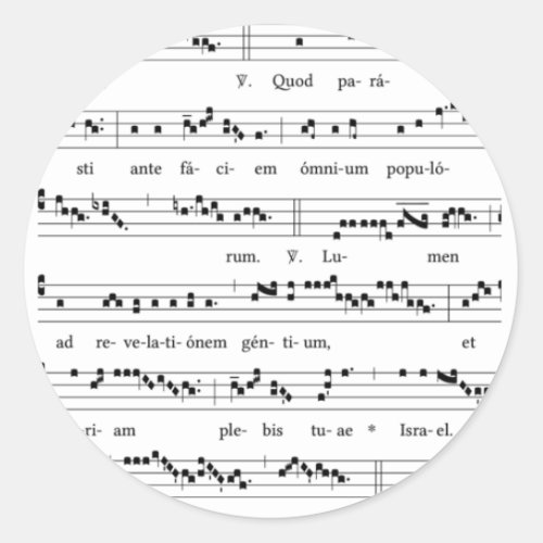 Gregorian Chant Traditional Catholic Church Music Classic Round Sticker