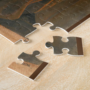 Gregorian Monk In Prayer Wearing Hooded Cassock Jigsaw Puzzle