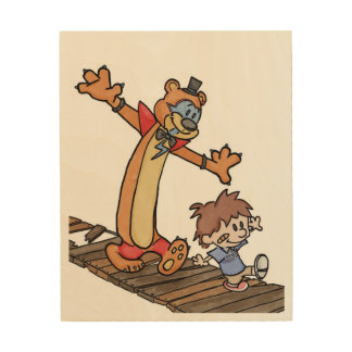 Gregory and Glamrock Freddy  Wood Wall Art