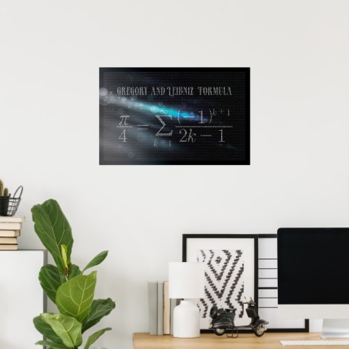 Gregory and leibniz pi formula math poster zazzle