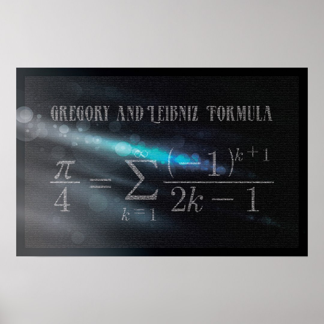 Gregory and Leibniz Pi Formula Math Poster Zazzle