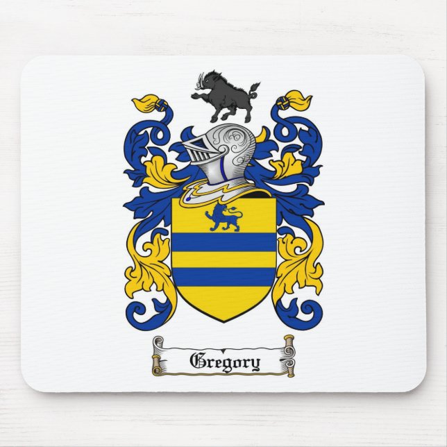 GREGORY FAMILY CREST -  GREGORY COAT OF ARMS MOUSE PAD (Front)