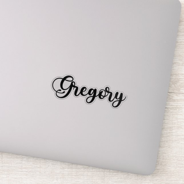Gregory Name - Handwritten Calligraphy Sticker (Detail)