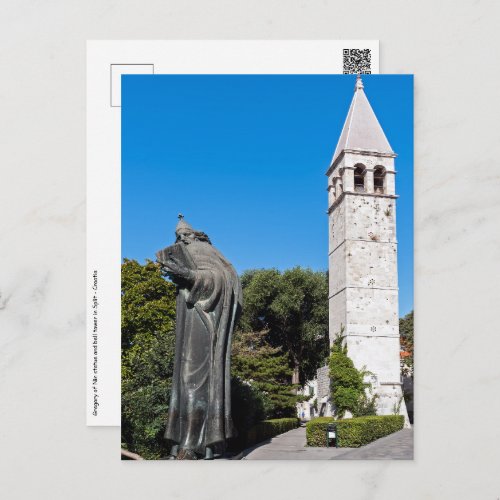 Gregory of Nin statue in Split _ Dalmatia Croatia Postcard
