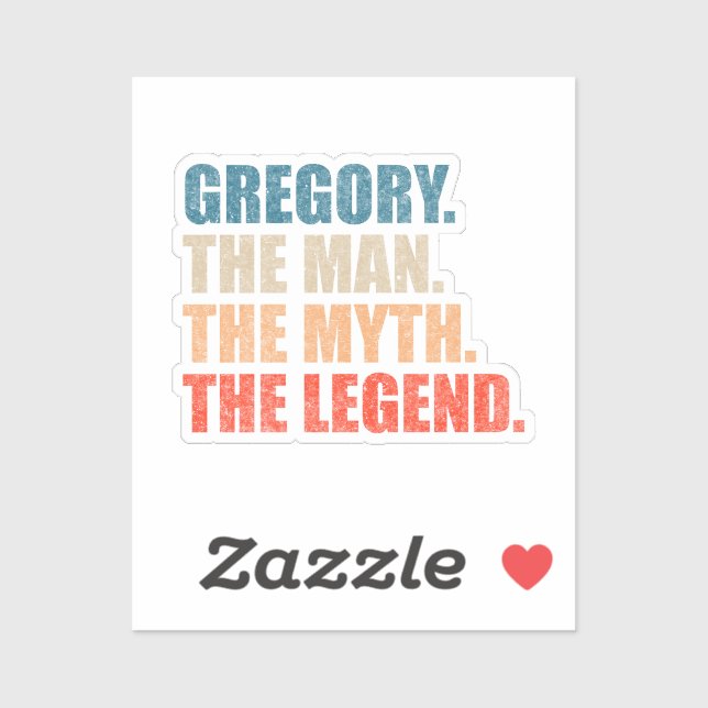Gregory The Man The Myth The Legend Sticker (Sheet)