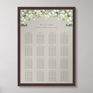 Greige 20x28" 16 Tables of 10 Seating Chart Poster