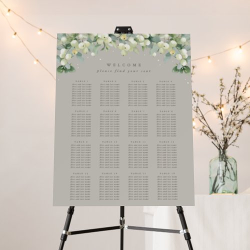Greige 22x28 16 Tables of 10 Wedding Seating Chart Foam Board