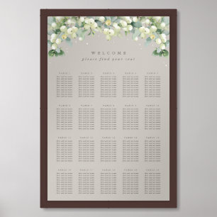Greige 24x36" 20 Tables of 10 Seating Chart Poster